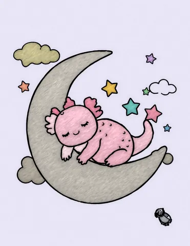 Picture 5 of the book Allan's Axolotl Friends, colored in