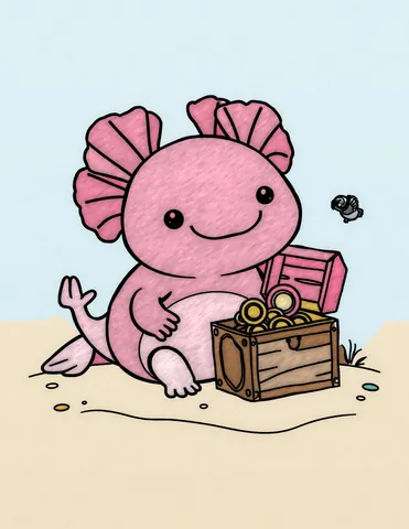 Picture 9 of the book Allan's Axolotl Friends, colored in