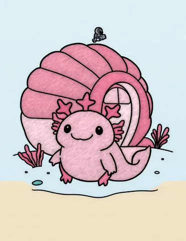Picture 11 of the book Allan's Axolotl Friends, colored in