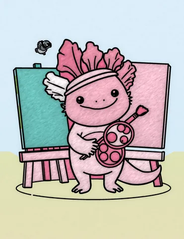 Picture 15 of the book Allan's Axolotl Friends, colored in