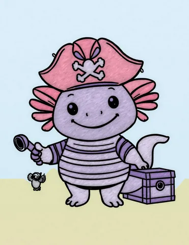 Picture 16 of the book Allan's Axolotl Friends, colored in